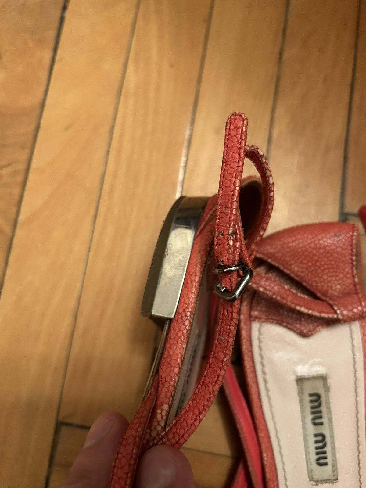 Miu Miu Miu Miu Vintage Strap Sandals With Metal Heel 38 red leather Size US 8 / IT 38 - 7 Thumbnail