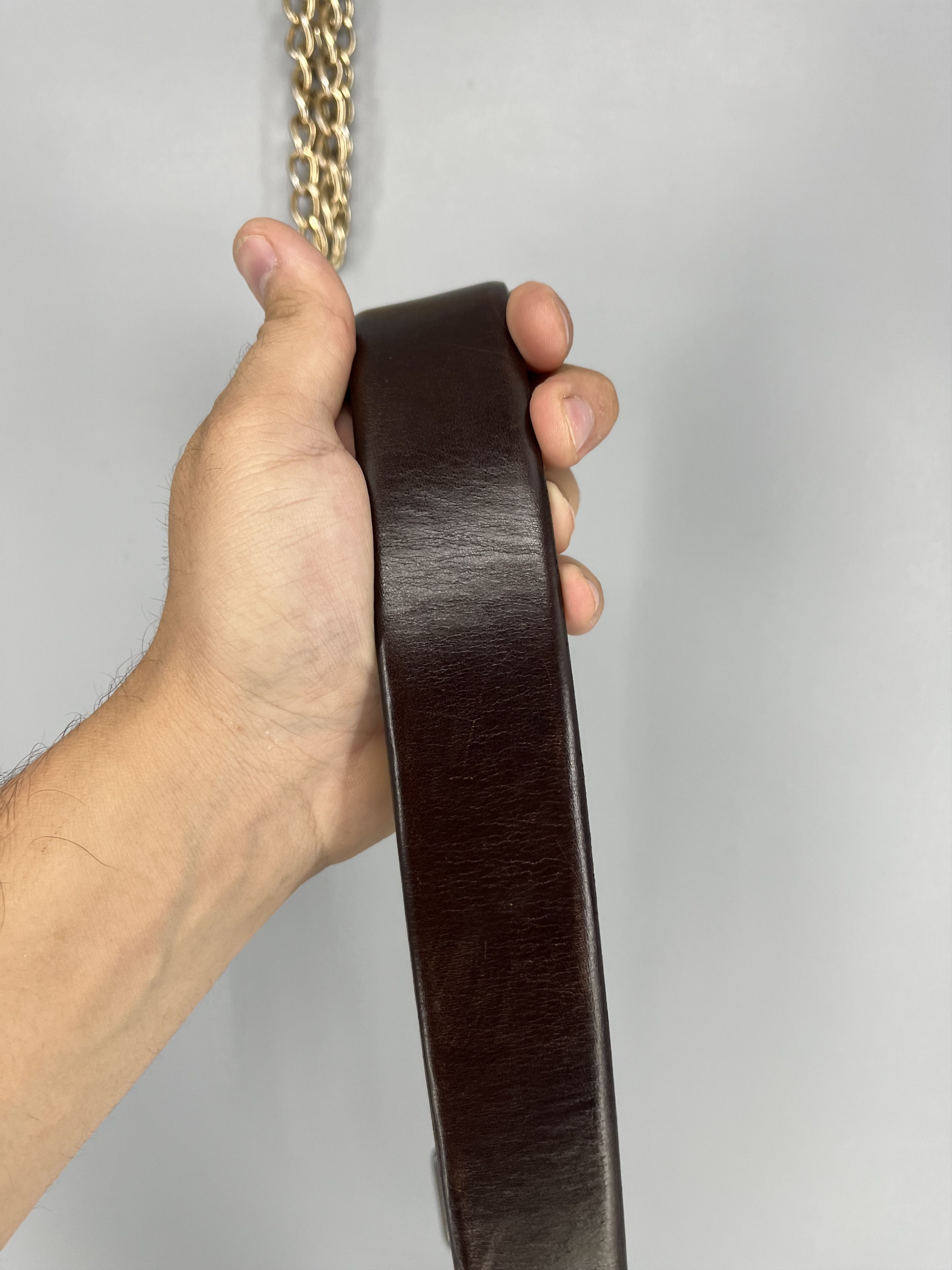 Hugo Boss Hugo Boss Brandon Handmade Dark Brown Leather Belt Men's Size ONE SIZE - 4 Thumbnail