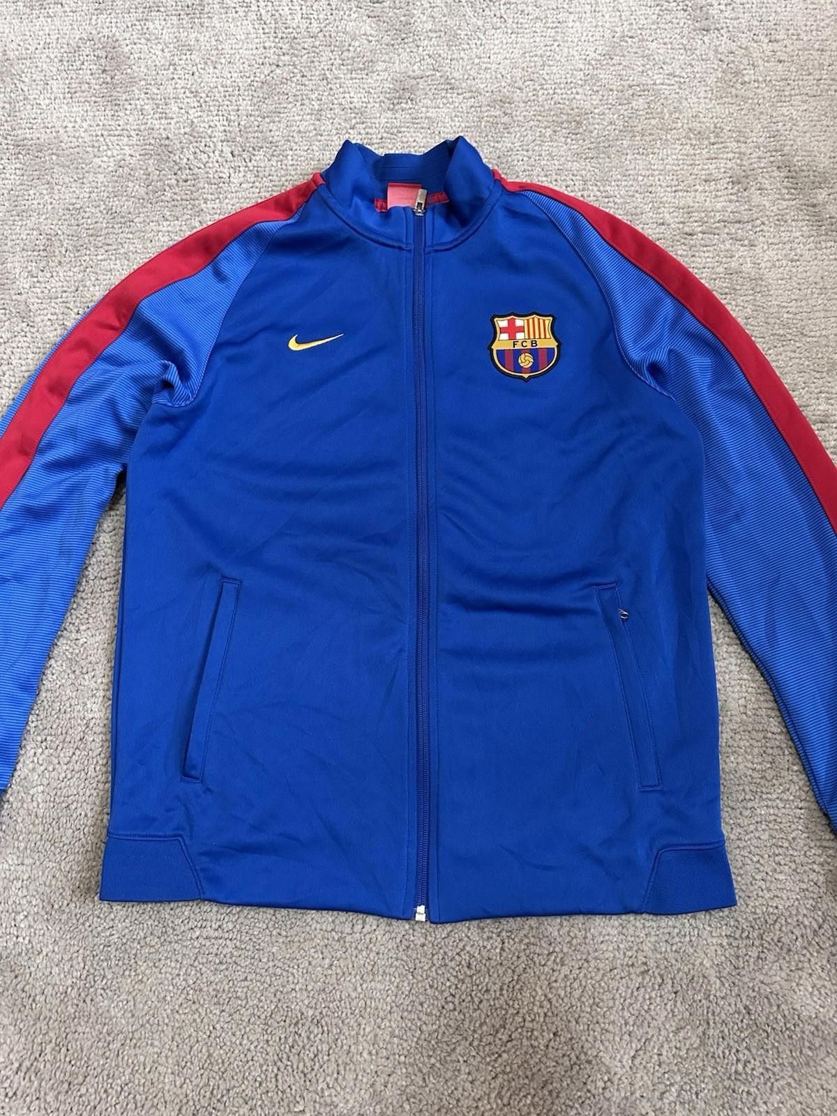Nike Nike Fc Barcelona Mens Large Track Zip up Jacket in Blue Size US L / EU 52-54 / 3 - 3 Thumbnail