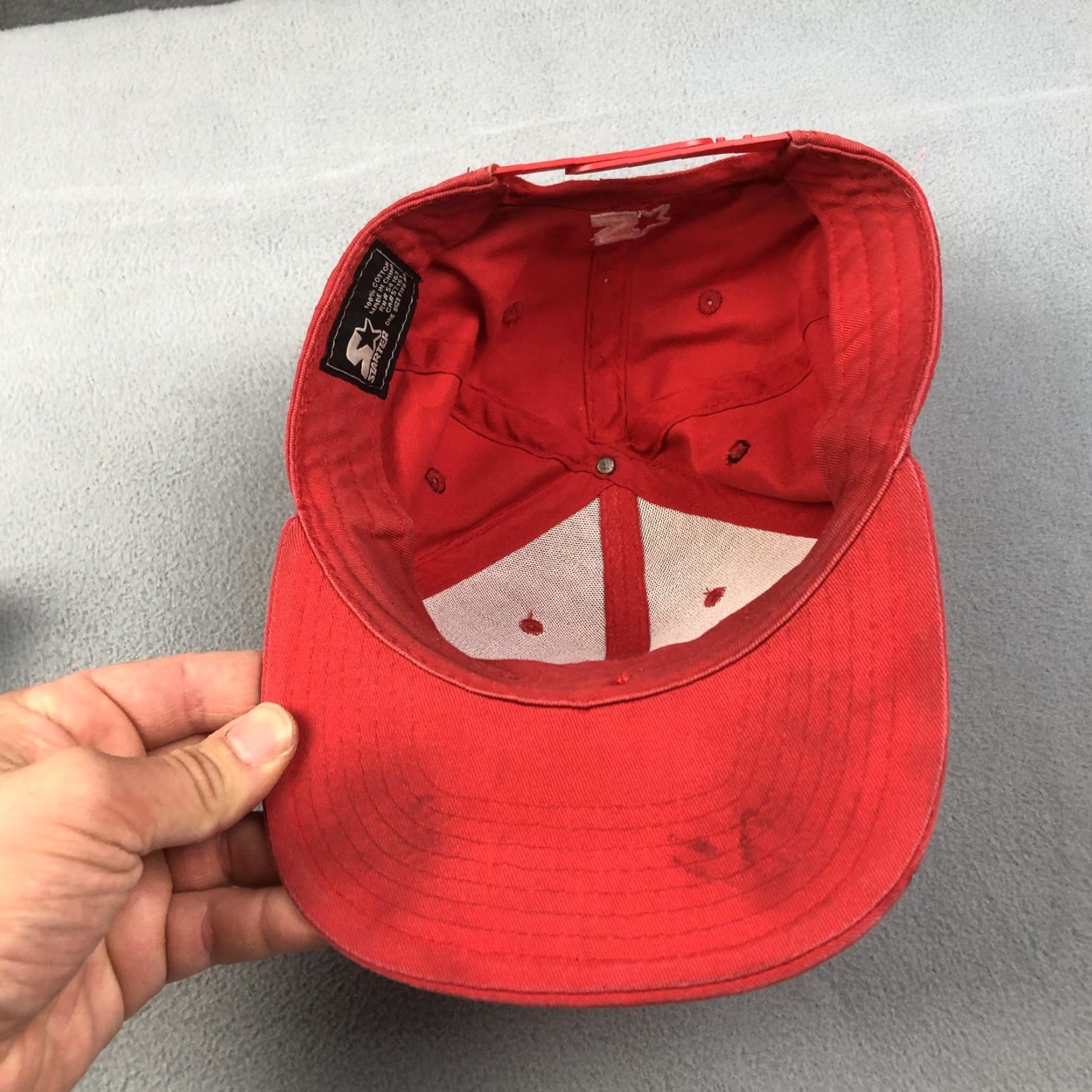 Starter VINTAGE Starter Hat Snap Back Baseball Cap One Size Red Embroidered S Logo Men's Cap Size ONE SIZE - 7 Thumbnail