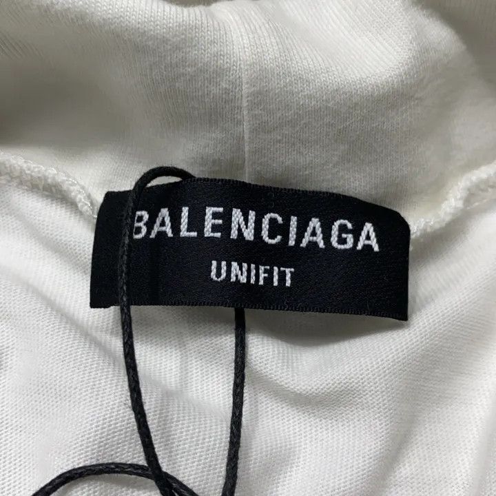 Balenciaga Balenciaga Balenciaga White Logo Print Long Sleeve Hoodie Size US S / EU 44-46 / 1 - 3 Thumbnail