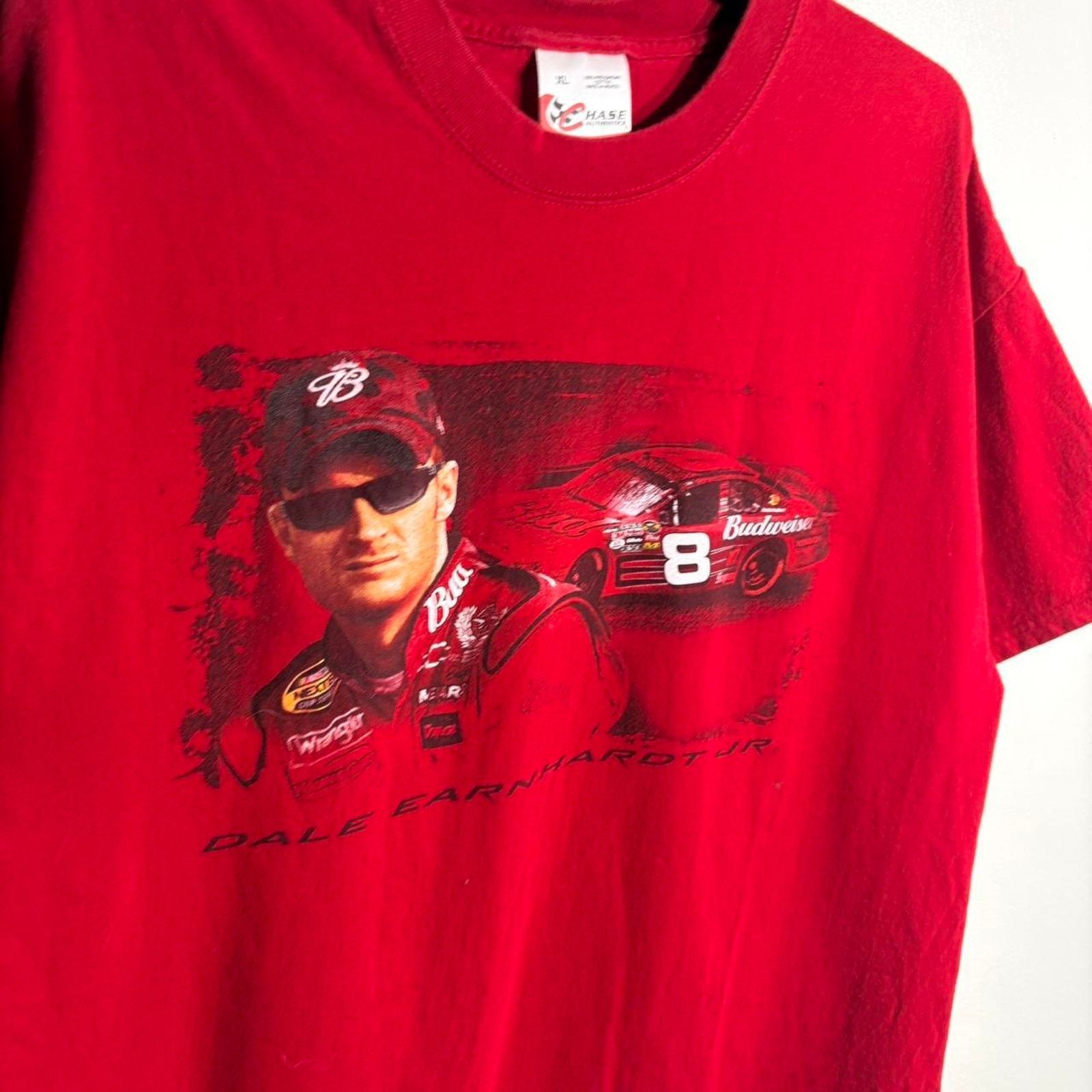 Chase Authentics Vintage chase authentic dale earnhardt Jr NASCAR red T-shirt Size US XL / EU 56 / 4 - 4 Thumbnail