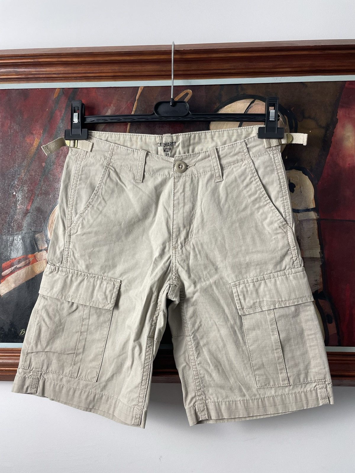 Carhartt Rare Vintage Carhartt Aviation Bermuda Beige Cargo Shorts Size US 26 / EU 42 - 2 Thumbnail