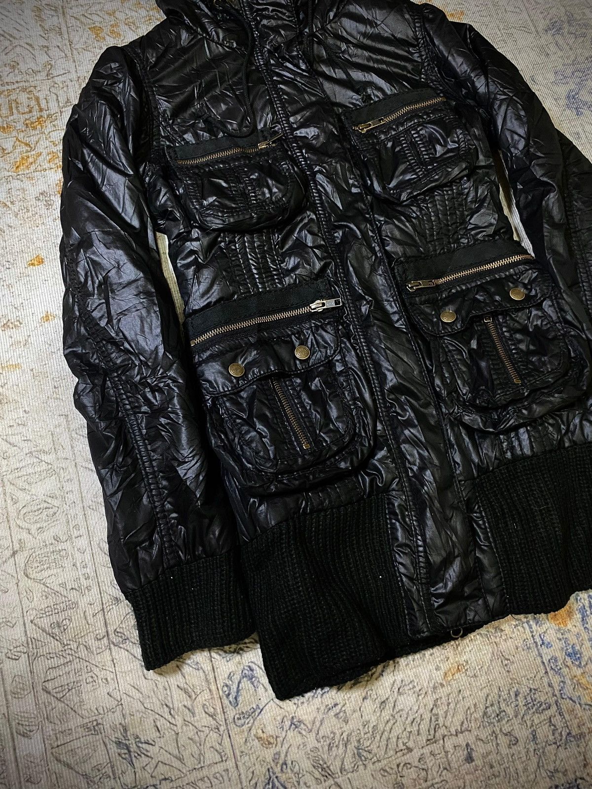Japanese Brand 2000s HEAVEN AND EARTH GOTHIC PUNK MULTI POCKET FUR JACKET Size US M / EU 48-50 / 2 - 5 Thumbnail