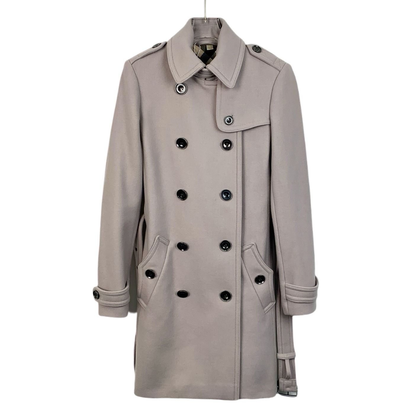Burberry Burberry Brit Beige Double-Breasted Trench Coat Size L Wool Size S / US 4 / IT 40 - 1 Thumbnail