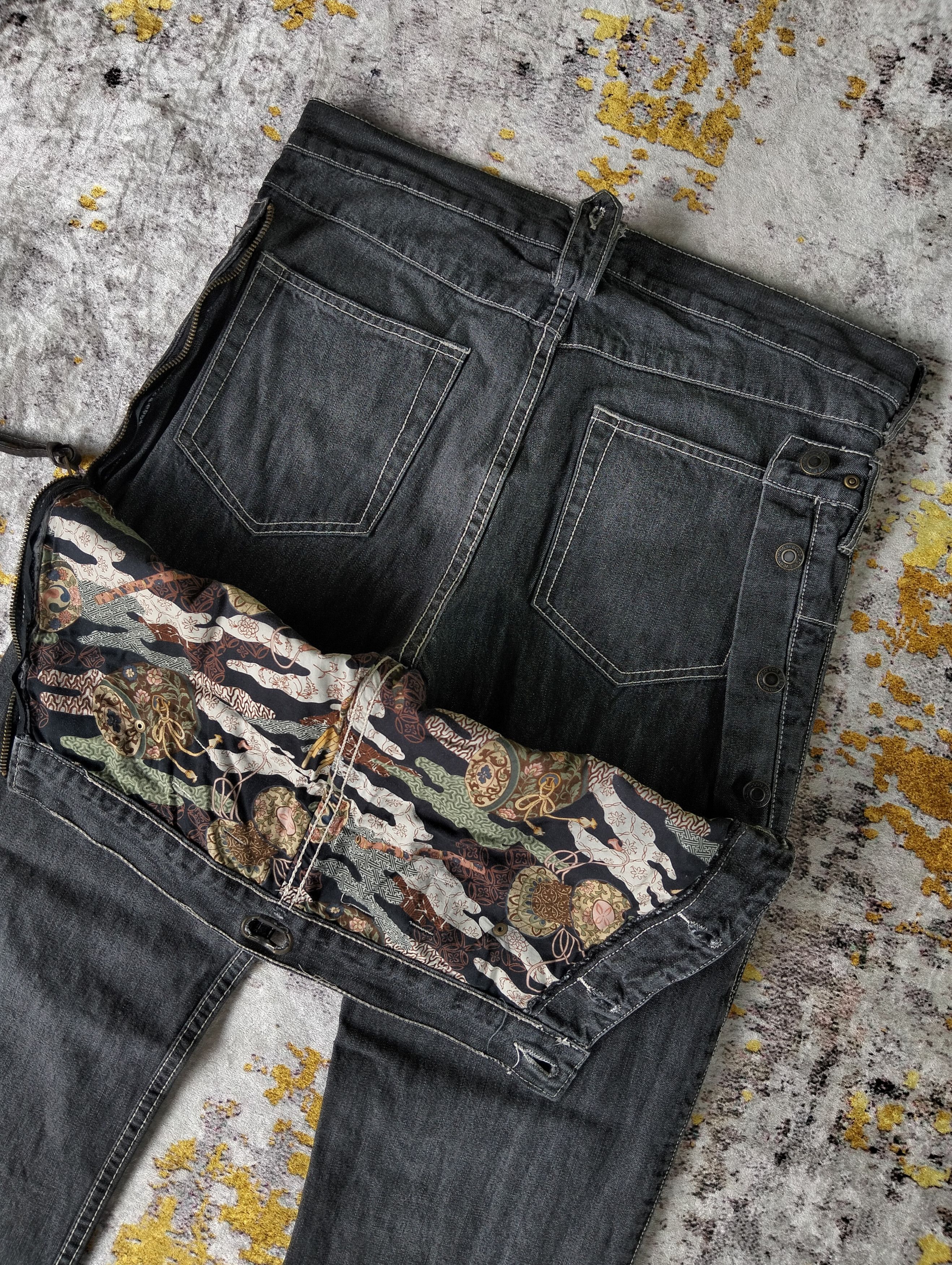 PPFM Dog House Double Waist Monkey Pocket Buckle Back Jeans Size US 33 - 2 Thumbnail