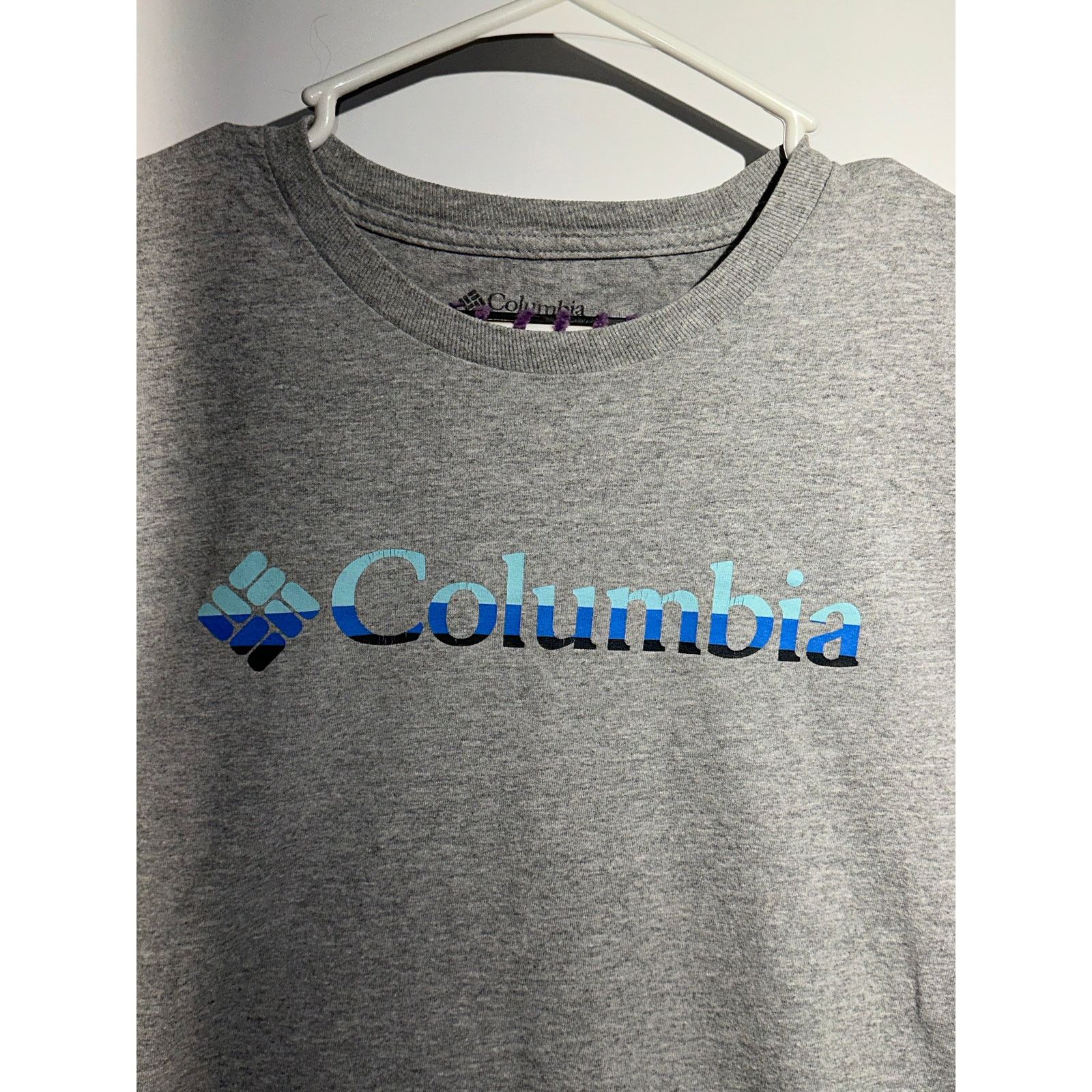 Columbia Columbia Gray Tshirt Blue Print Size XL Size US XL / EU 56 / 4 - 5 Thumbnail