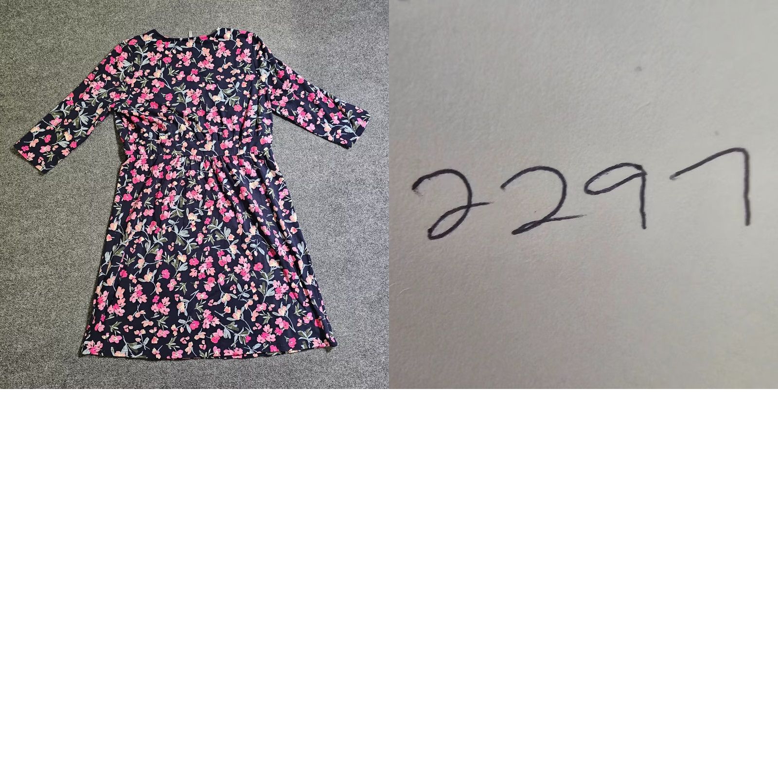 Vintage Joules Dress Womens 16 Blue Pink Floral 3/4 Sleeve A-Line Casual Career Knit V-Neck Vintage: No Size XXL / US 16-18 / IT 52-54 - 8 Thumbnail
