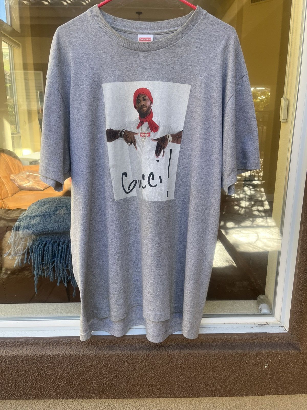 image of Supreme Gucci Mane Celebrity Tee in Grey, Men's (Size XL)