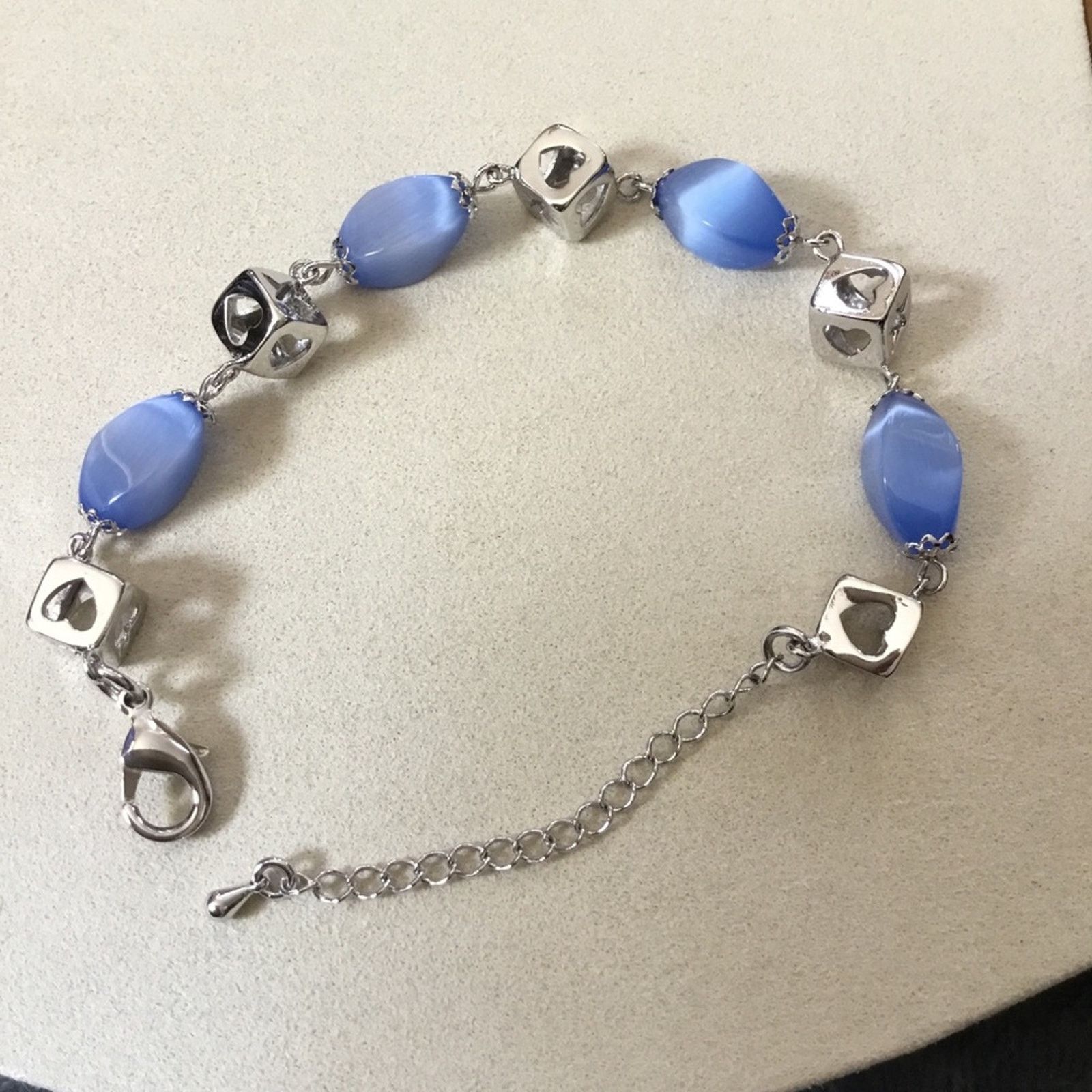 Other Silver Blue with Cubes Bracelet Size ONE SIZE - 6 Thumbnail
