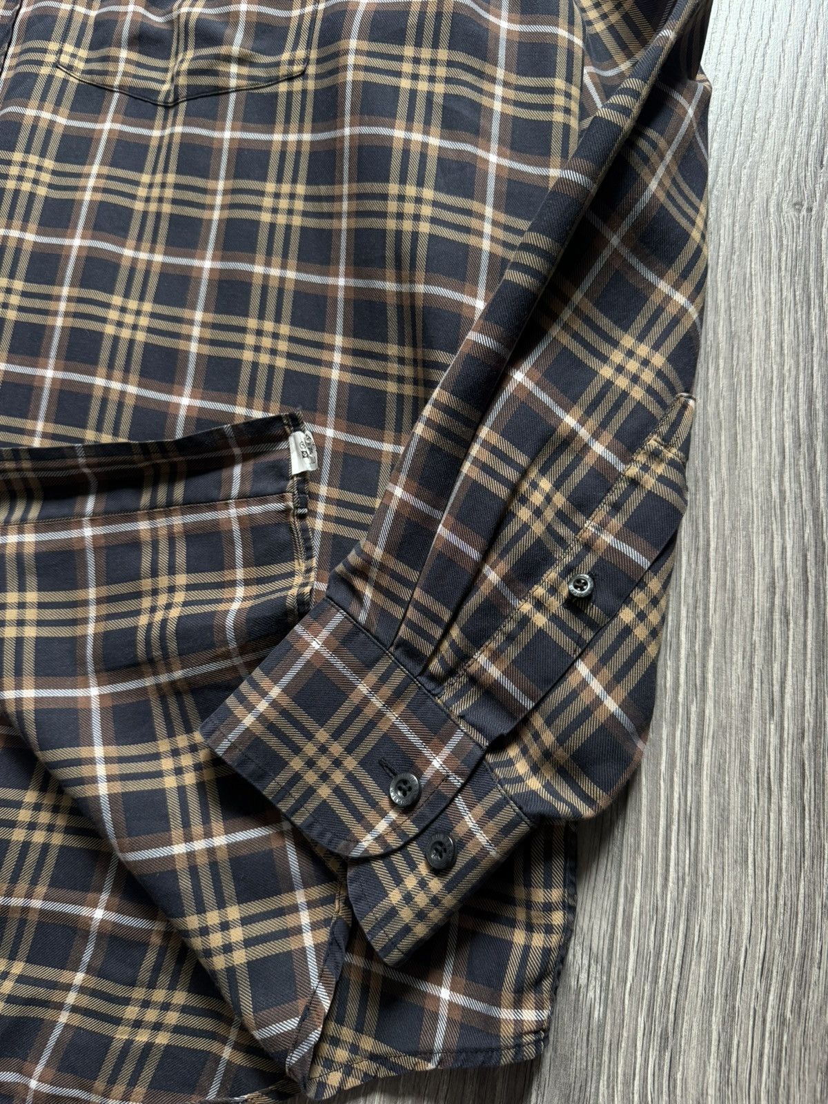 Burberry Burberry Brown/Blue Logo Checkered Flannel Shirt 43 Size US XL / EU 56 / 4 - 8 Thumbnail