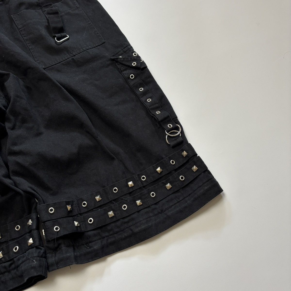 If Six Was Nine × Tripp NYC y2k goth punk japan style shorts cargo grommets studs rave Size US 31 - 4 Thumbnail