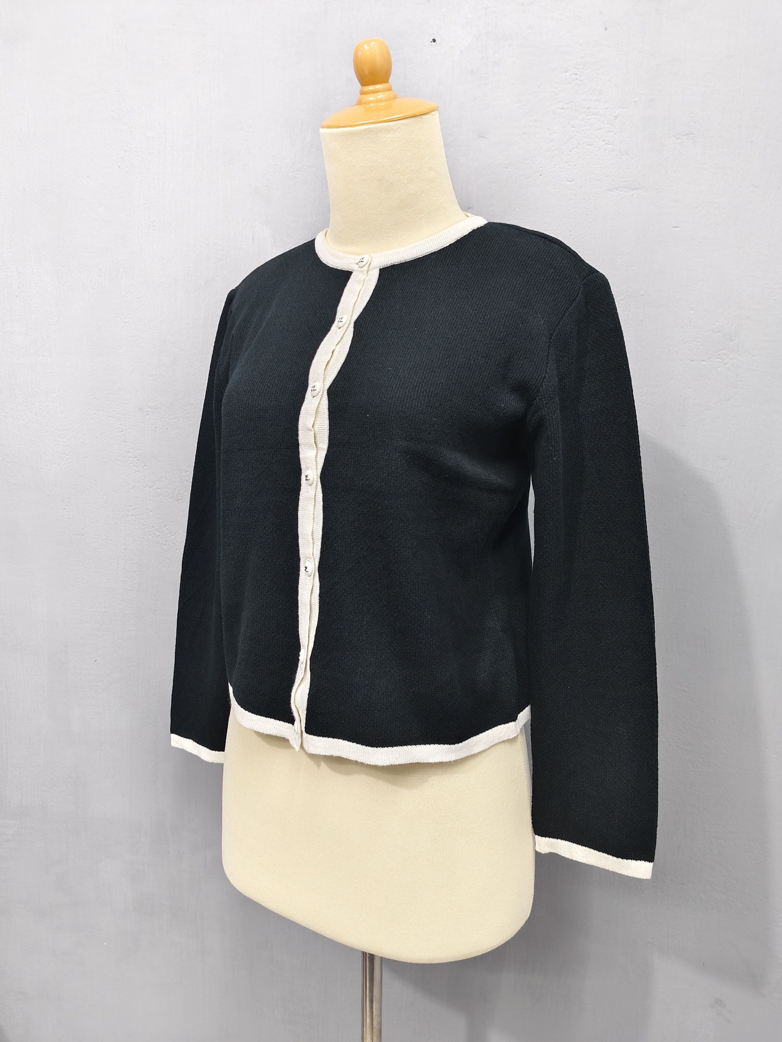 Courreges 💥Vtg Courreges Striped Cardigan Size M / US 6-8 / IT 42-44 - 3 Thumbnail