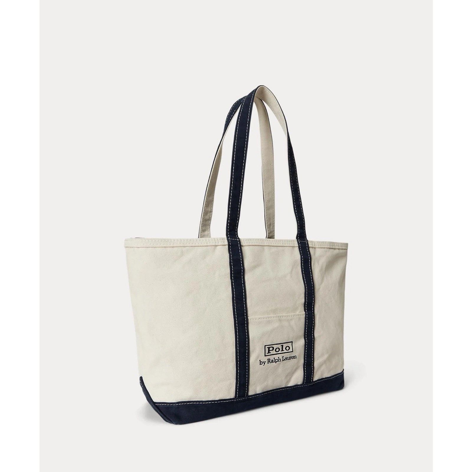 Lauren Ralph Lauren NWT Lauren Ralph Lauren Canvas Cream/Navy Medium Canvas Tote Size ONE SIZE - 9 Thumbnail