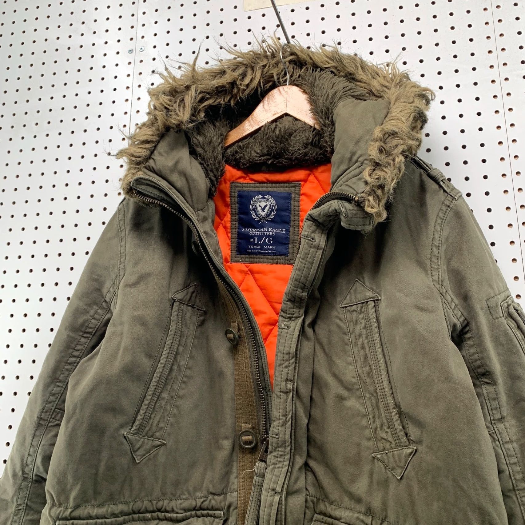 American Eagle Outfitters VINTAGE American Eagle Military Coat Mens L Green Faux Fur Heavyweight Army Field Coat Mens L Green Military Heavyweight Faux Fur War Era Size US L / EU 52-54 / 3 - 7 Thumbnail