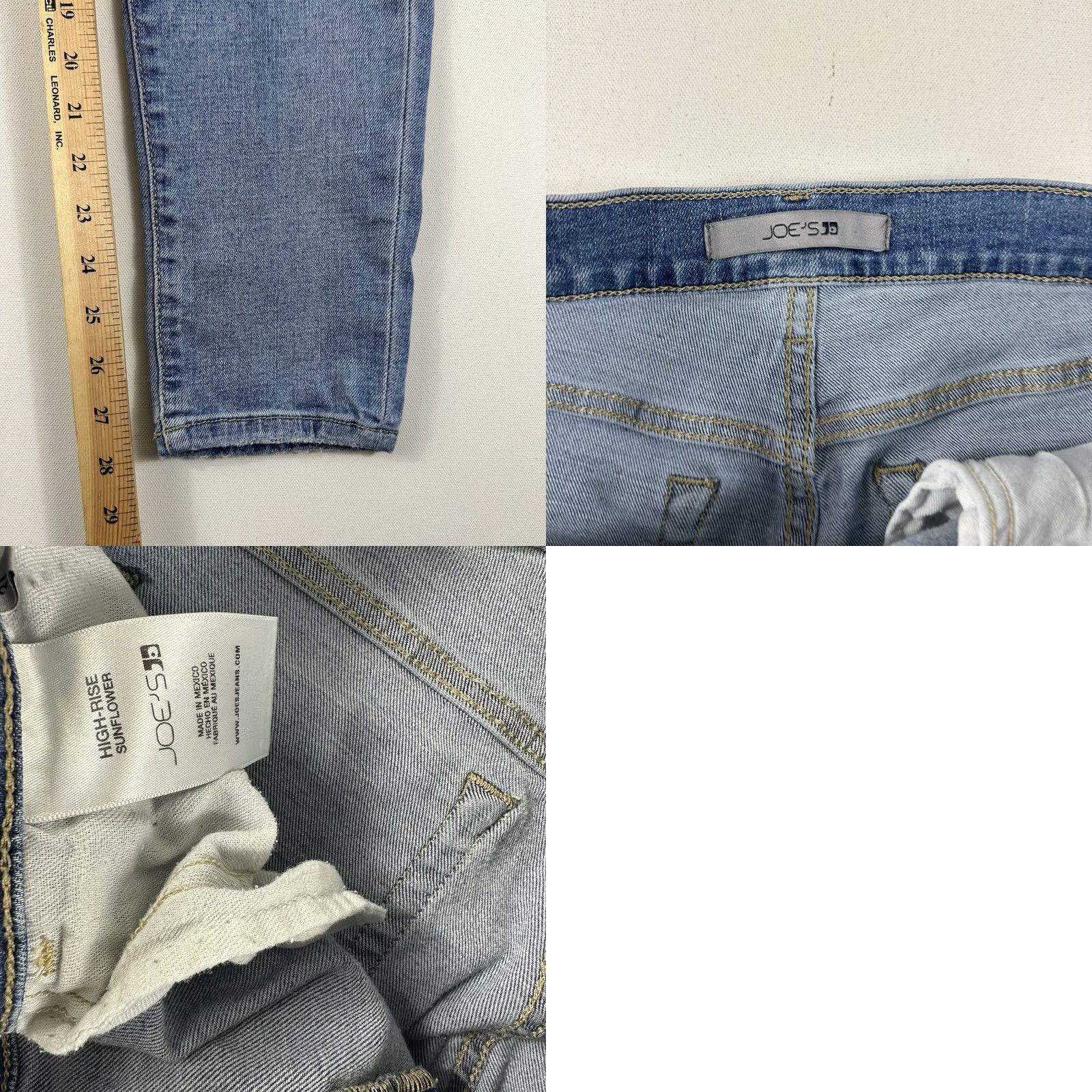 Vintage Joe's Jeans High Rise Skinny Jeans Sunflower Wash Blue Denim Womens 31 Light Wash Denim Jeans 5-Pocket Stretch Regular Gender Womens Size 24" / US 00 / IT 34 - 8 Thumbnail