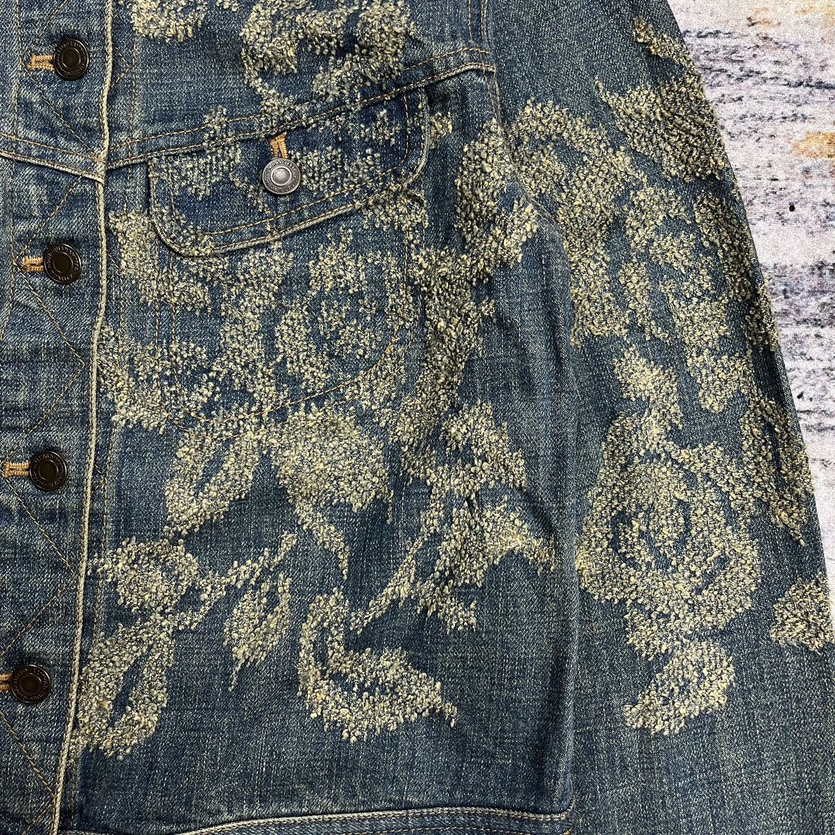 Issey Miyake Yuki Torii distressed / jacquard cropped denim jacket Size M / US 6-8 / IT 42-44 - 5 Thumbnail