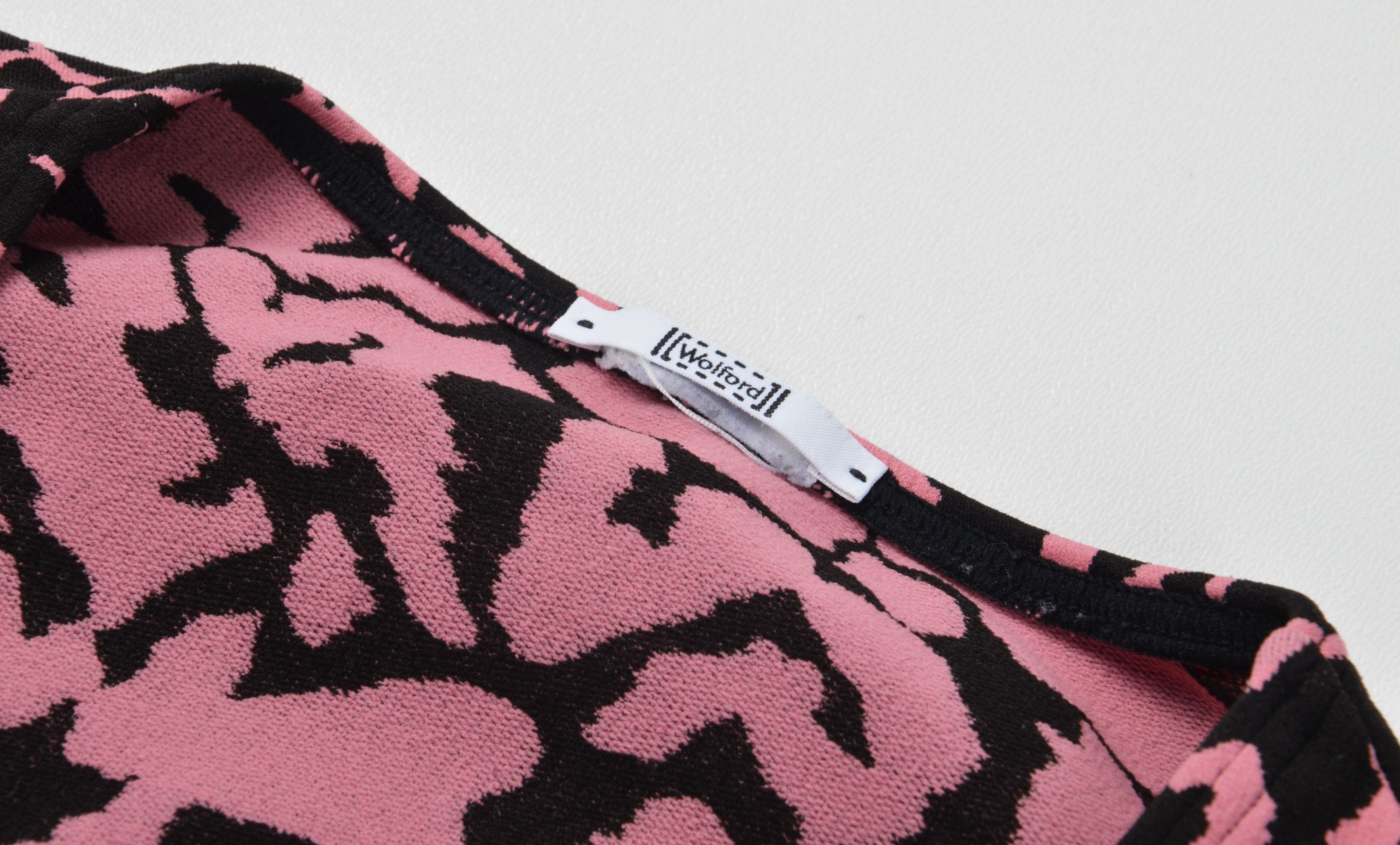 Wolford Wolford Pink Leopard Coquette Long Sleeve V-Neck Top Size S / US 4 / IT 40 - 8 Thumbnail