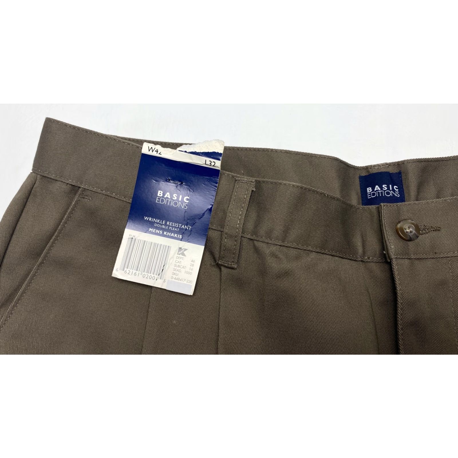Basic Editions VINTAGE NWT Mens Khakis Pants Basic Editions Gray 42x26 Wrinkle Resistant Double Pleated Size US 42 / EU 58 - 7 Thumbnail