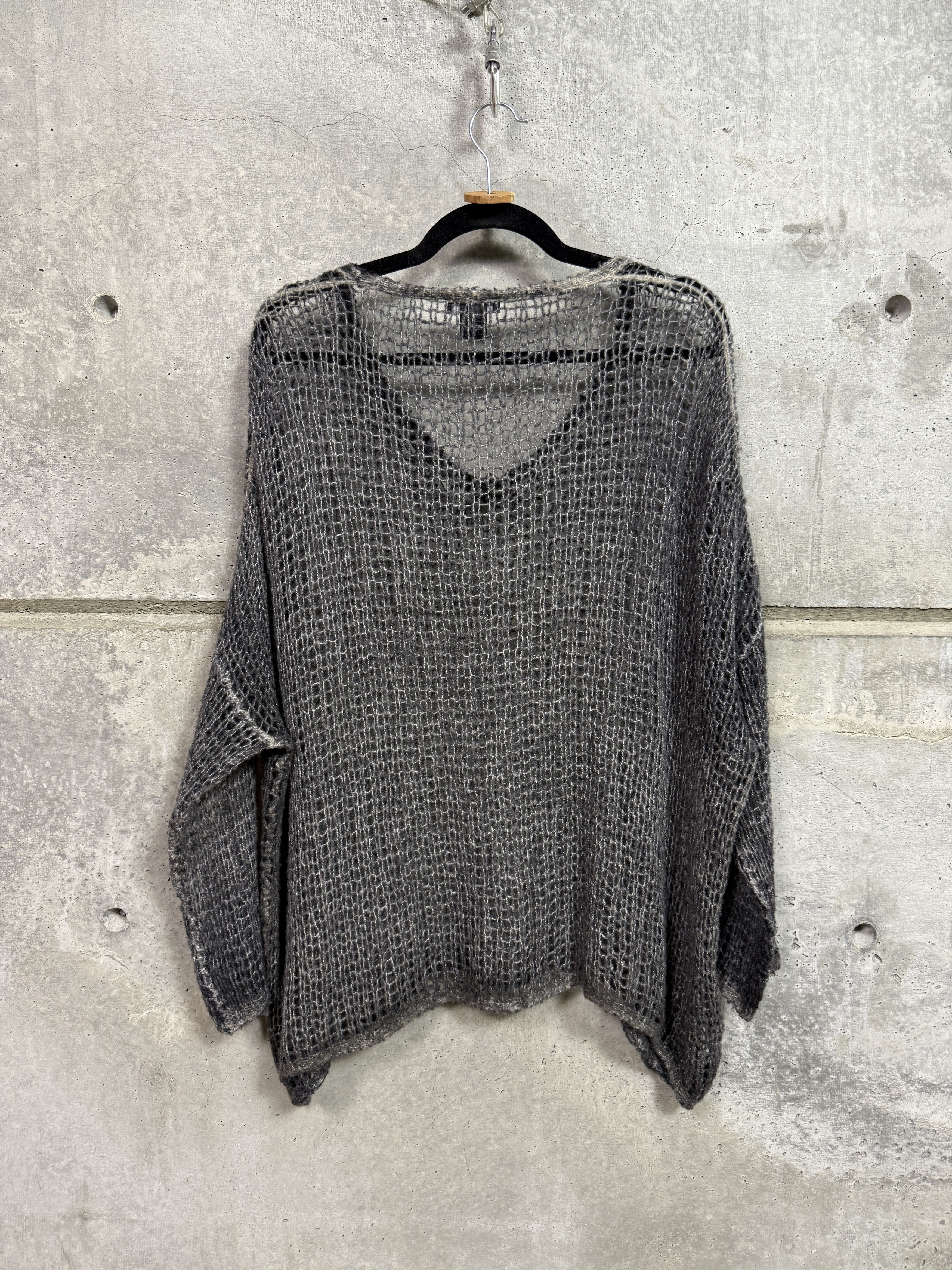 Avant Toi Silk Cashmere Open Knit V-Neck Oversized Sweater