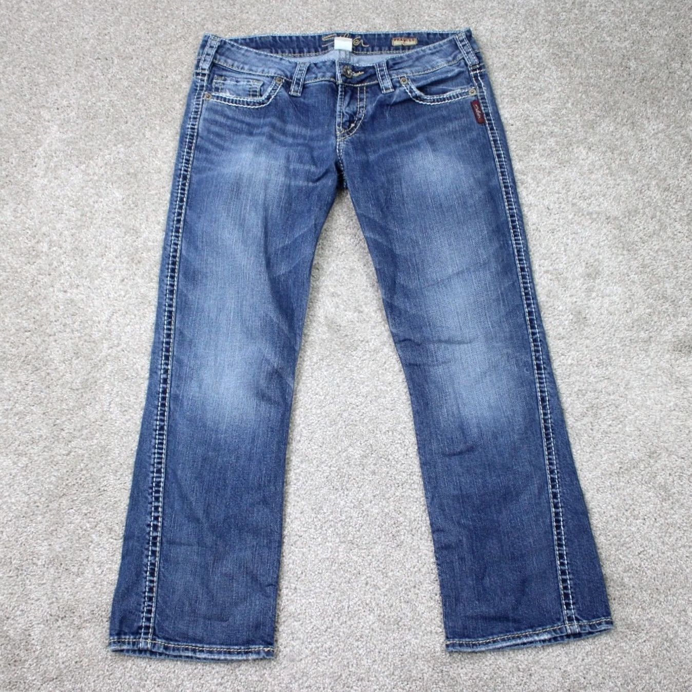 Silver Jeans Co. Silver Jeans Womens 30 Blue Frances Capri Denim 5-Pocket Stretch Inseam 25" Regular Capri Jeans Menus Womens Size 30" / US 8 / IT 44 - 2 Thumbnail