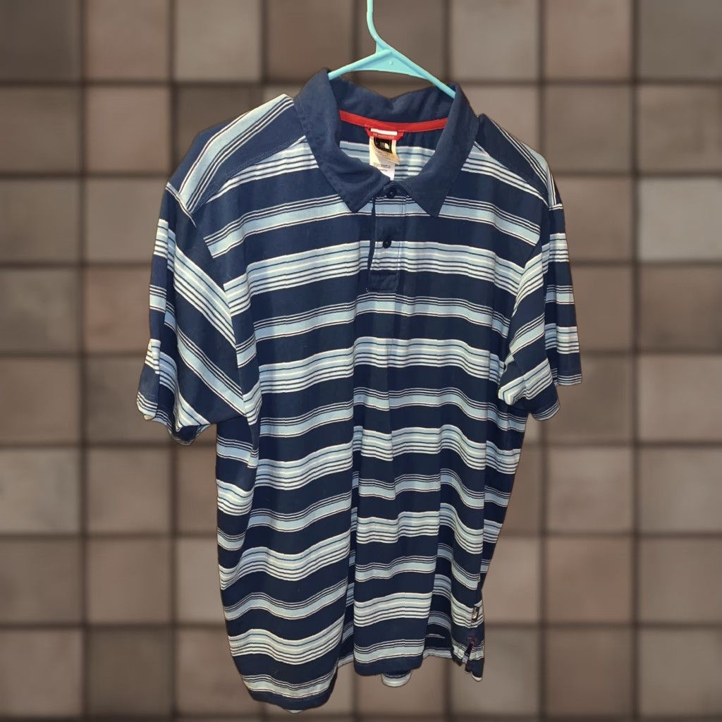 The North Face The North Face Mens Short Sleeve Polo Shirt Blue Striped Size XL Size US XL / EU 56 / 4 - 1 Thumbnail