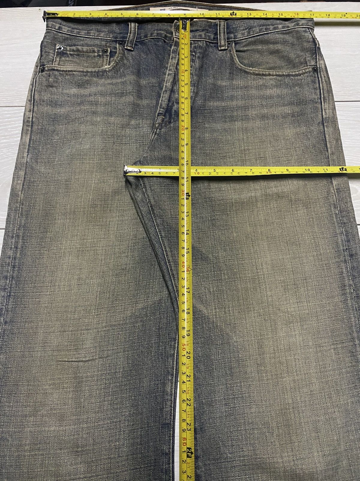 Gap × Palace Vintage Gap Denim Distressed Mud Wash Bootcut Flare Jeans Size US 34 / EU 50 - 11 Thumbnail