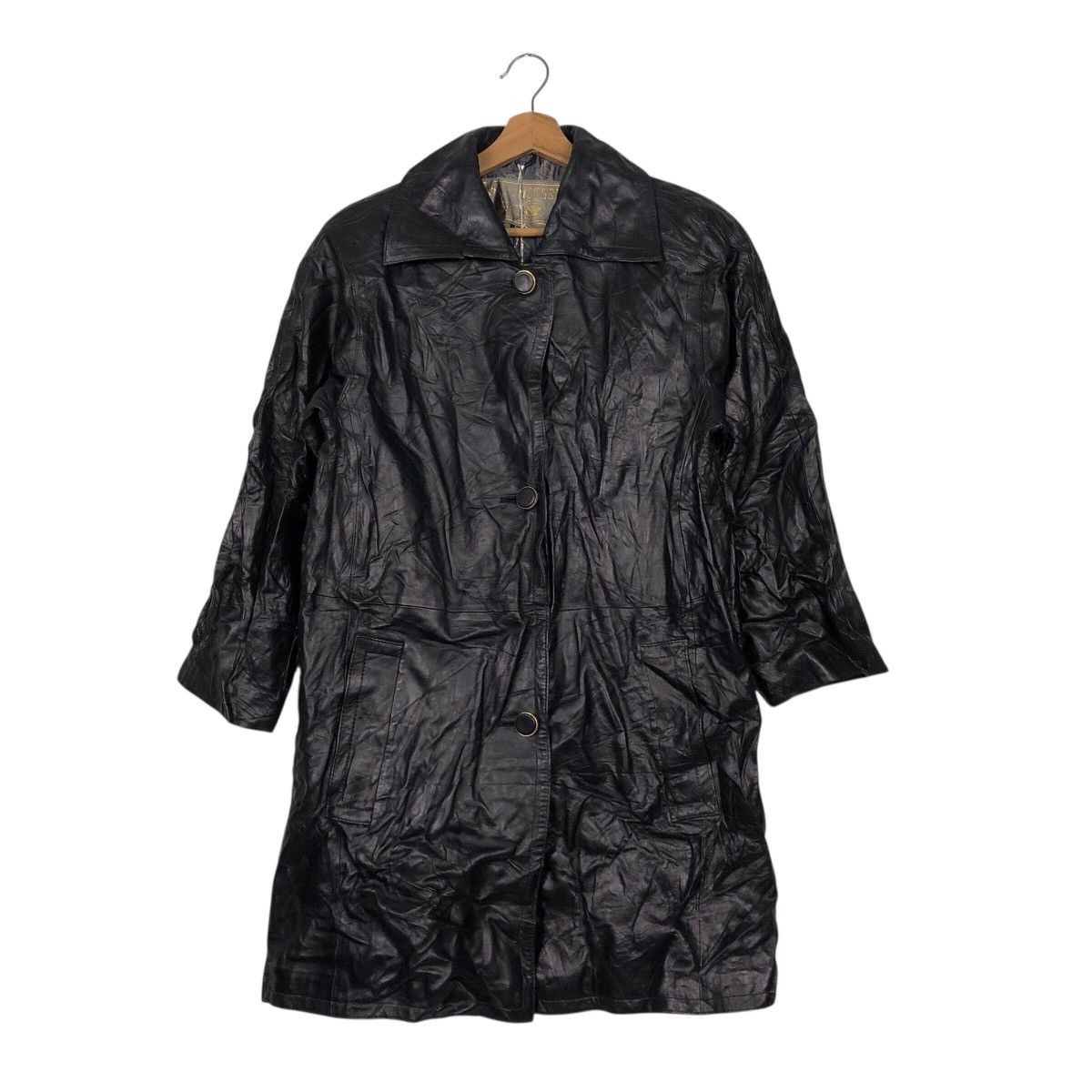 Japanese Brand 📌Vintage Leather Long Jacket Harajuku Mother Issey Miyake Size US M / EU 48-50 / 2 - 2 Thumbnail