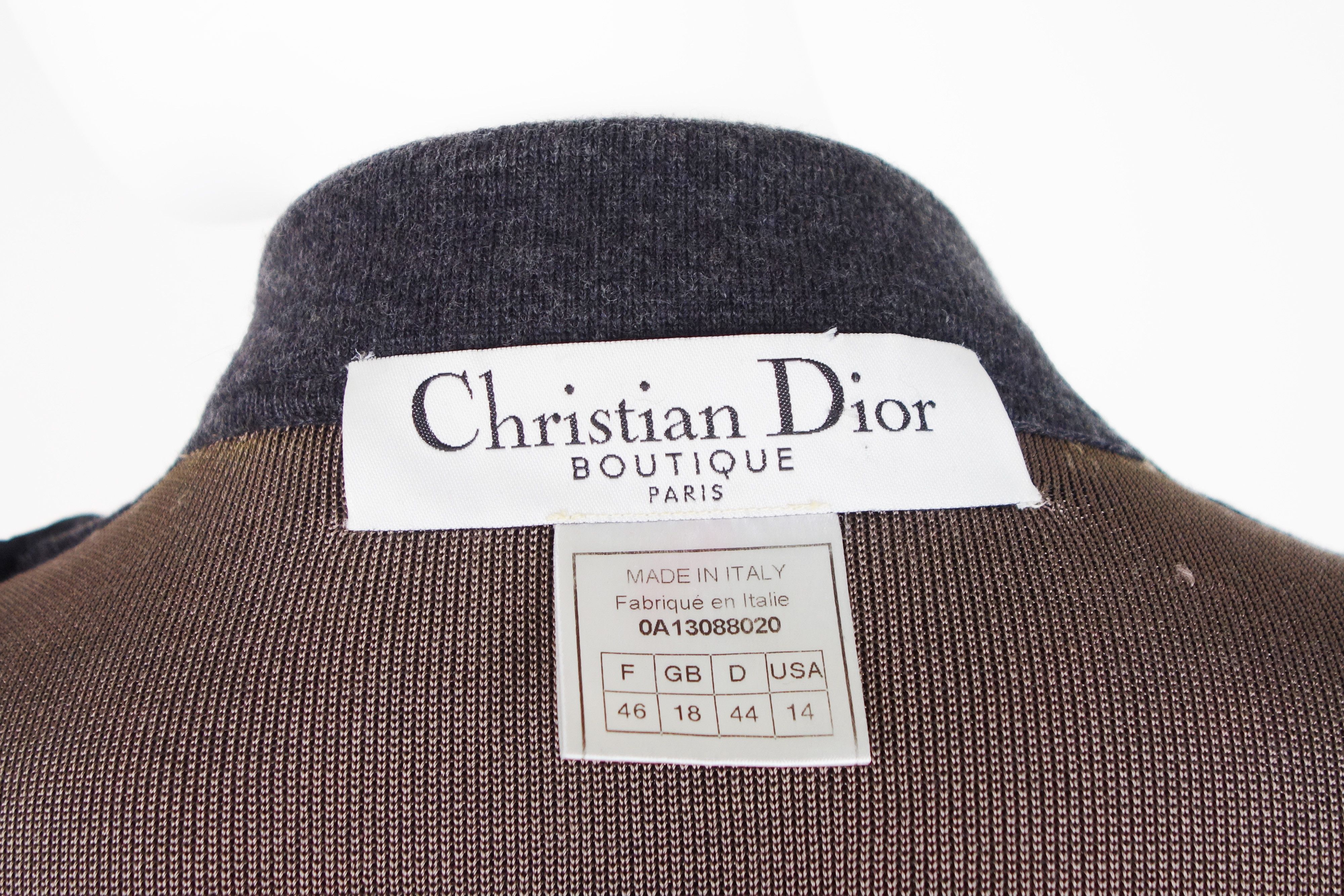 Dior Christian Dior F/W 2000 Grey Coat Knit John Galliano Size L / US 10 / IT 46 - 10 Thumbnail