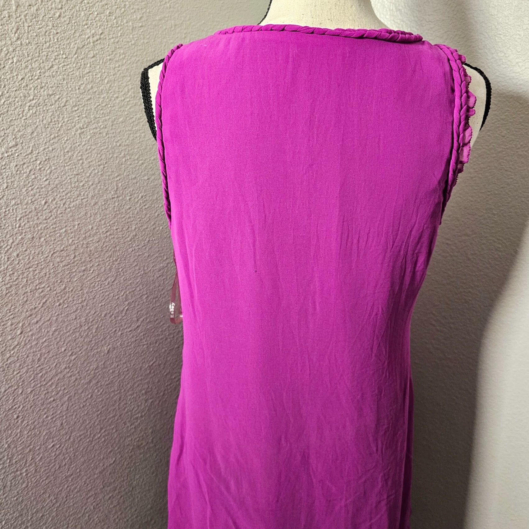 Vintage Esley Women Purple Sleeveless Blouse L Square Neck Trim Accent Casual Shirt Women L Purple Square Neck Blouse Casual Esley Size L / US 10 / IT 46 - 3 Thumbnail
