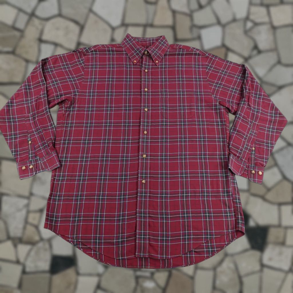 Brooks Brothers VINTAGE Brooks Brothers Shirt Mens M Red Green Tartan Plaid Non Iron 346 Button-Up Cotton Regular Collar-Down Pockets long Sleeve Size US M / EU 48-50 / 2 - 1 Thumbnail