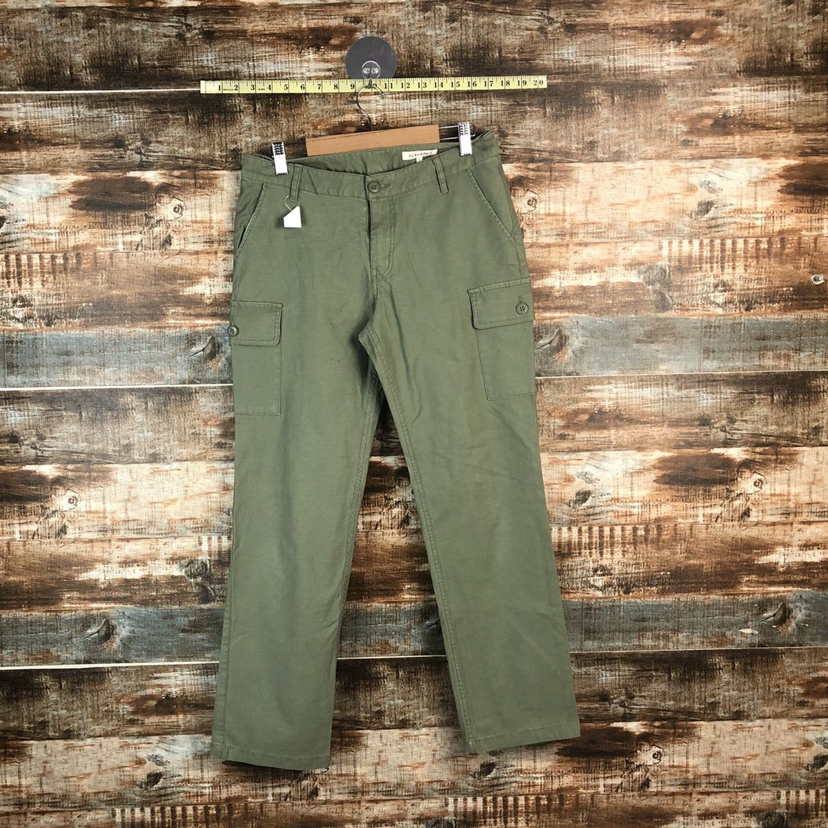 Japanese Brand DL 3Can 4 On Green Cargo Multipocket Pants #C665 Size US 29 - 1 Thumbnail