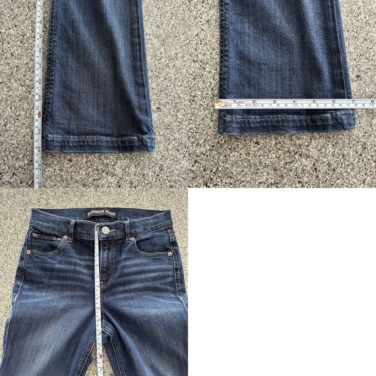 Express Express Jeans Womens 2 Blue 27x26 Bell Crop High Rise Wash Stretch Size 27" / US 4 / IT 40 - 8 Thumbnail