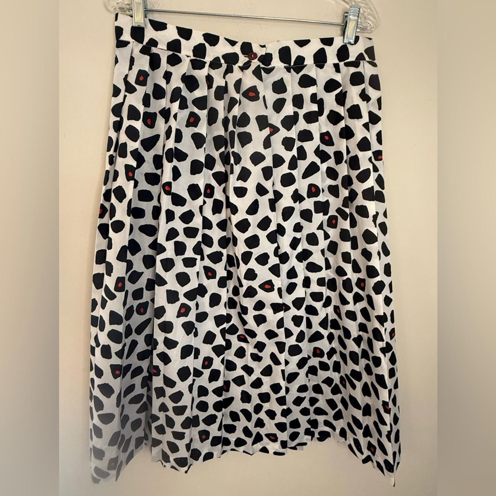 Other Vintage pleated midi skirt black white red polka dots SZ 16 Size 38" / US 16 / IT 52 - 6 Thumbnail