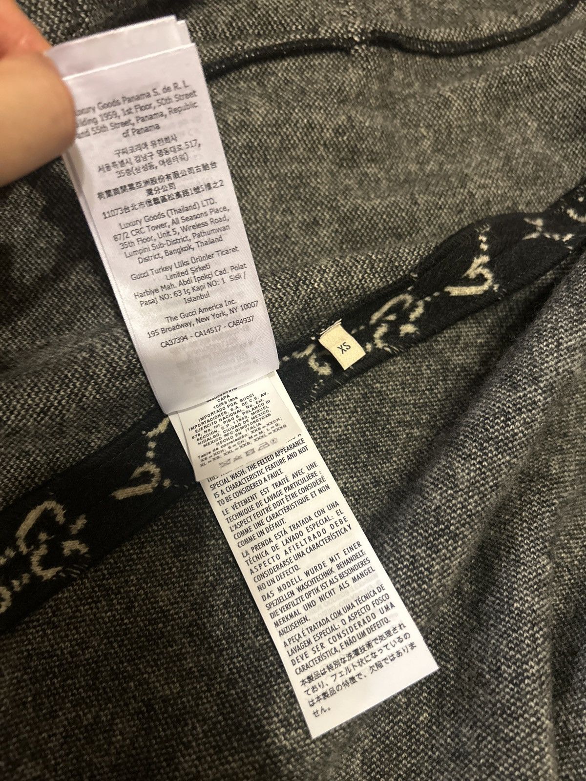 Gucci GUCCI GG Supreme Cape Wool Black White Cloak Size XS / US 0-2 / IT 36-38 - 12 Thumbnail