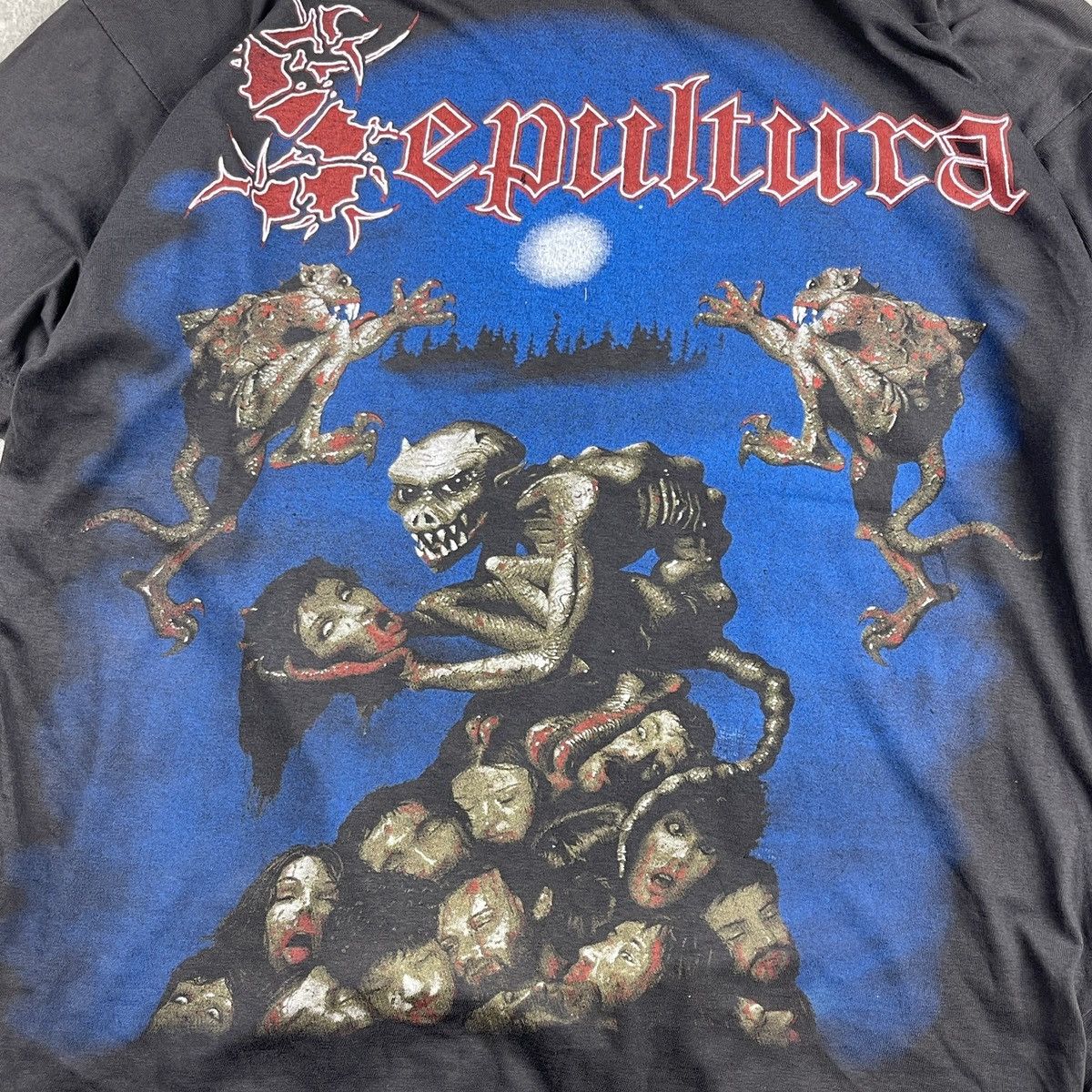 Band Tees × Vintage 90s Vintage SEPULTURA Metal Size US XL / EU 56 / 4 - 12 Thumbnail