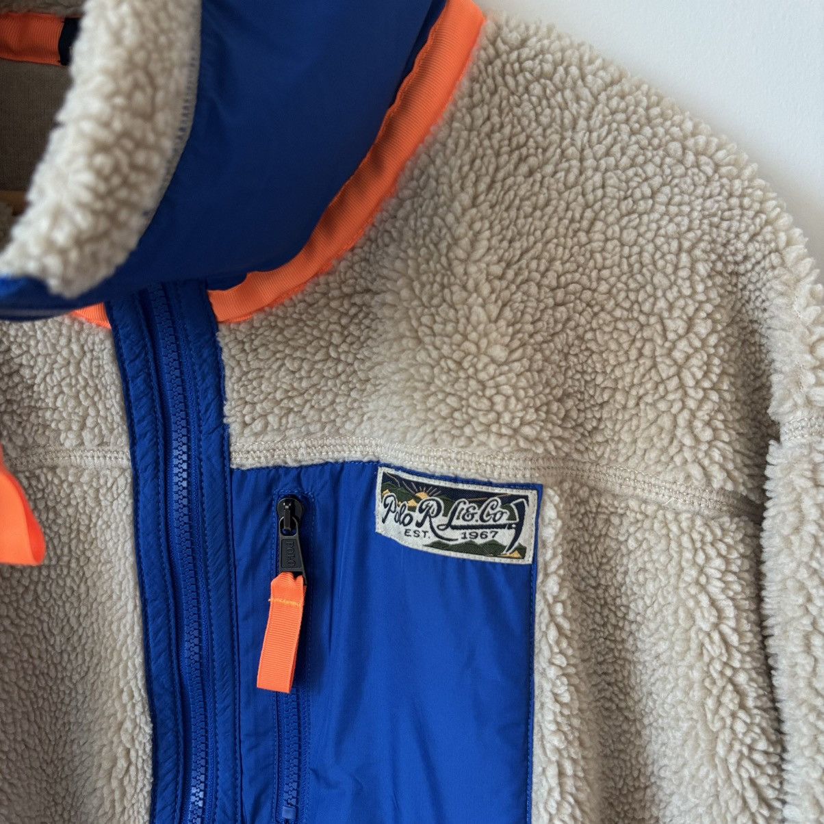 Polo Ralph Lauren Faux-Shearling Zip Jacket Hi-Pile Sherpa Colorblock Fleece Size US M / EU 48-50 / 2 - 4 Thumbnail