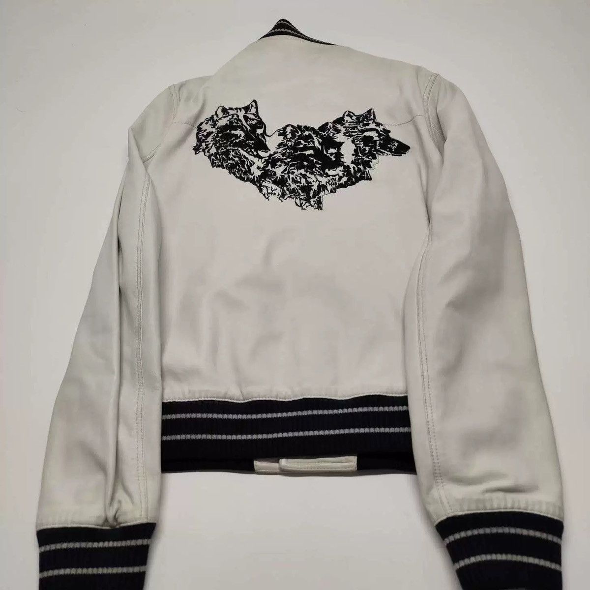 Dior Dior Homme 05ss White Lambskin Three Wolf Leather Jacket Size US M / EU 48-50 / 2 - 2 Thumbnail