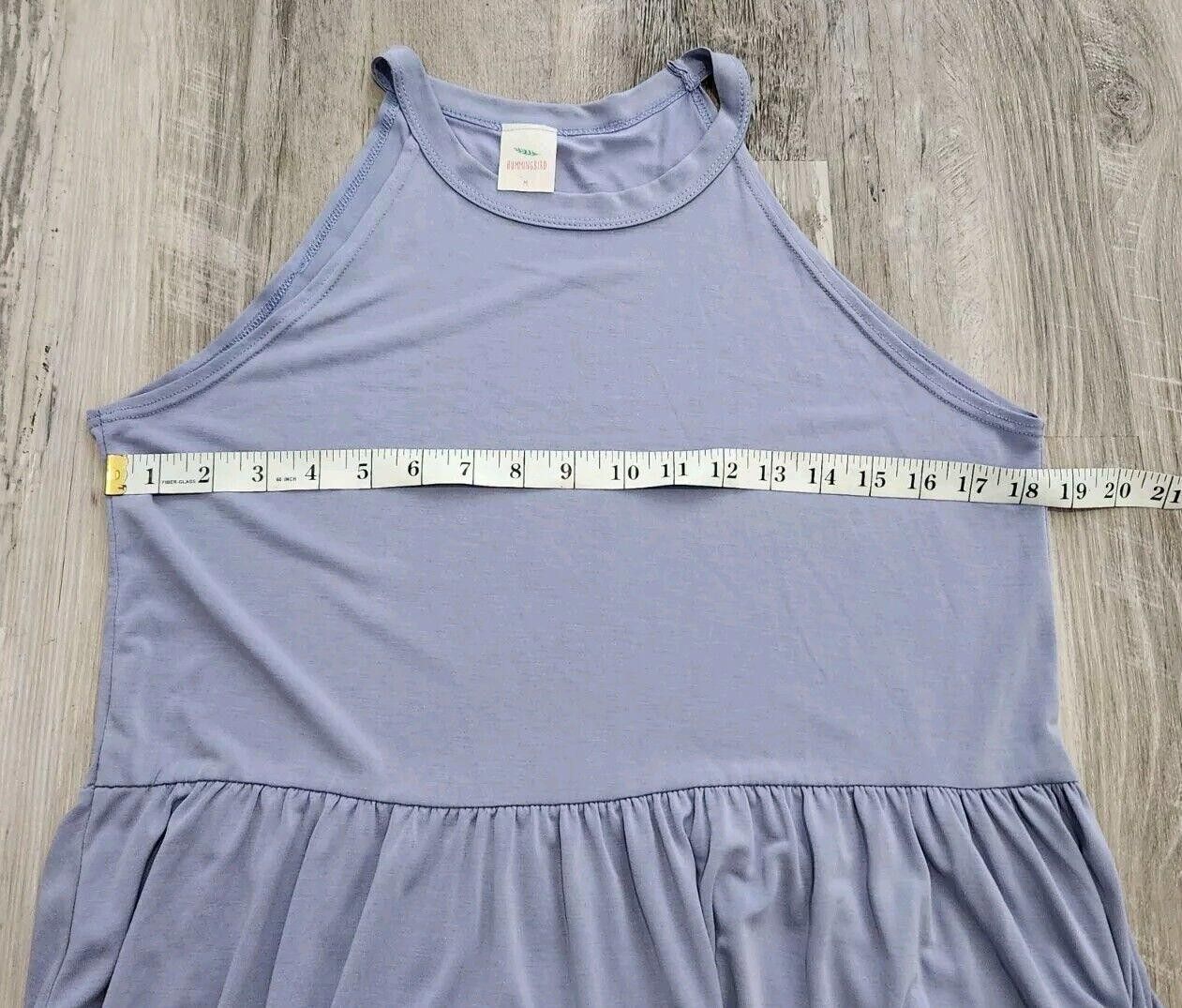 Designer Hummingbird Tank Top Medium High Neck Peplum Lavender Size M / US 6-8 / IT 42-44 - 4 Thumbnail