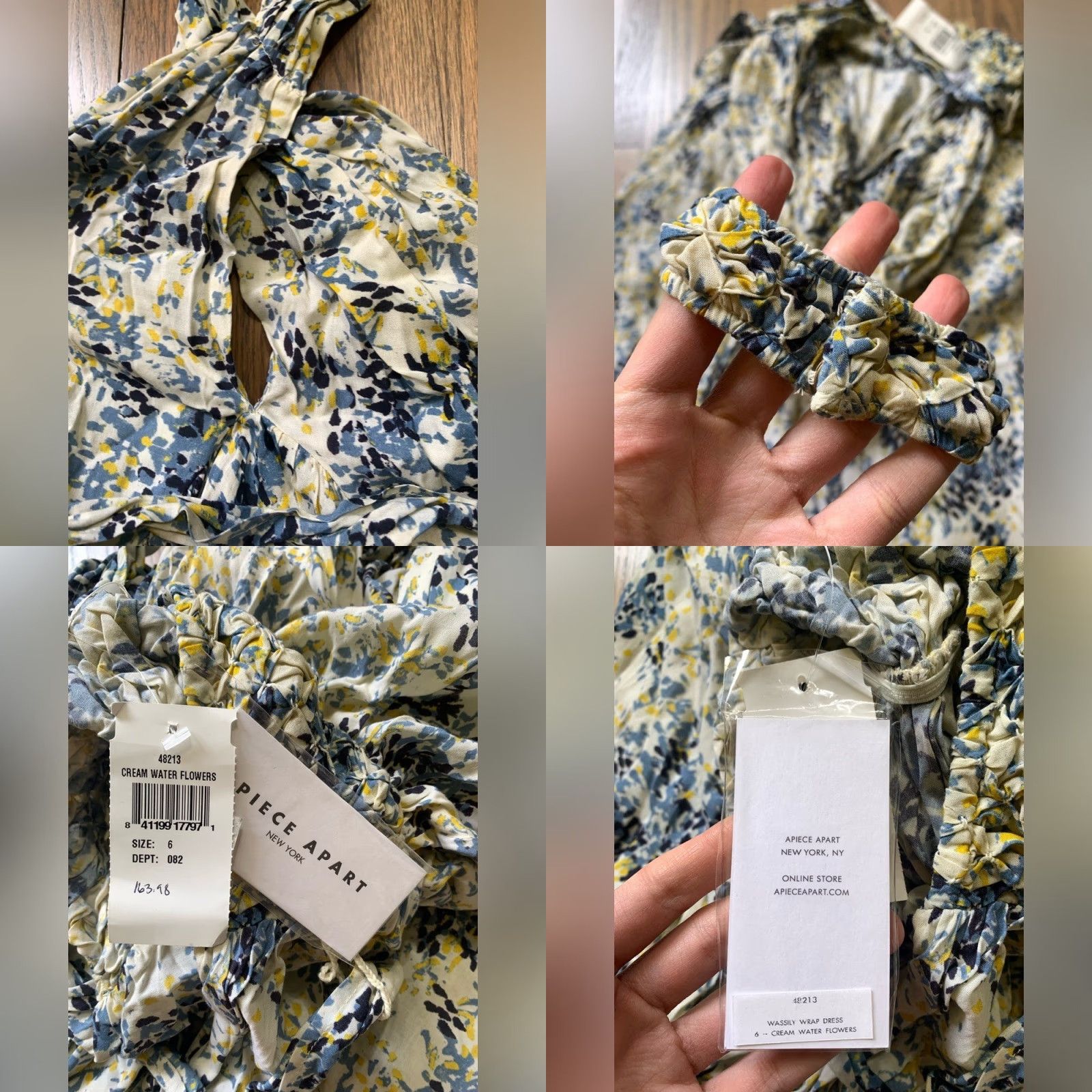 Apiece Apart NWT Apiece Apart 6 Sundress Wrap Dress Water Flowers Wassily Wrap Dress Multicolor Long Women Girls Mens Size M / US 6-8 / IT 42-44 - 8 Thumbnail