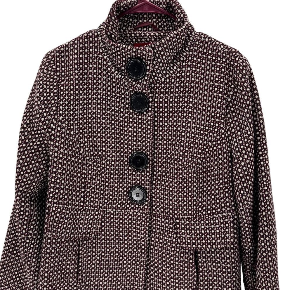 Other Vintage Coffee Shop maroon black Y2K coat wool blend size L Size L / US 10 / IT 46 - 3 Thumbnail