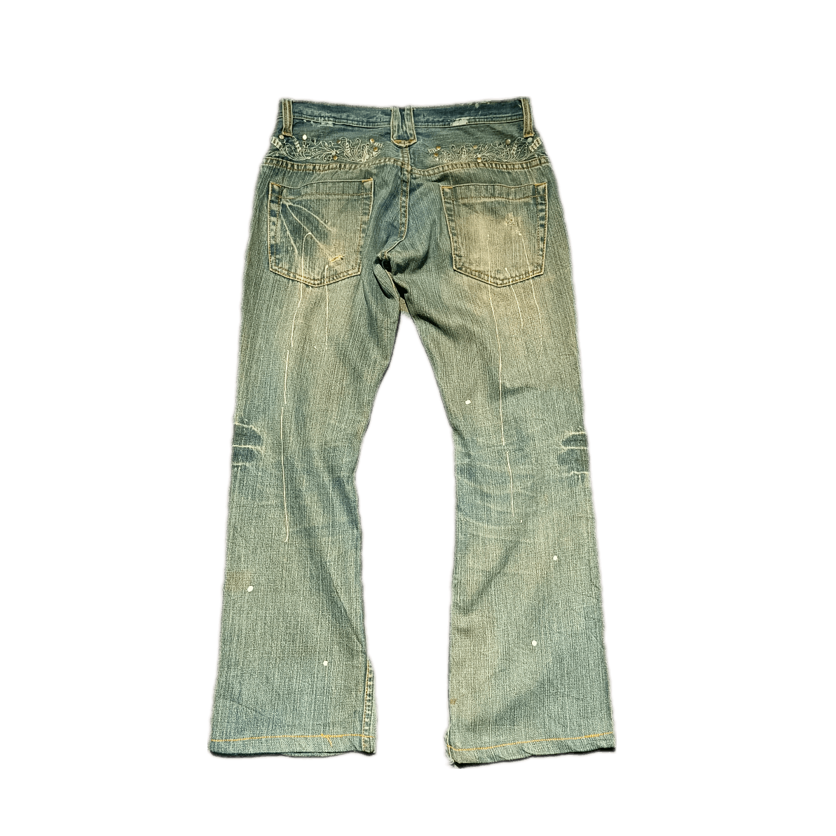 If Six Was Nine 🇯🇵🔥 Japanese Seditionaries Paint Ripped Denim Size US 32 / EU 48 - 2 Thumbnail