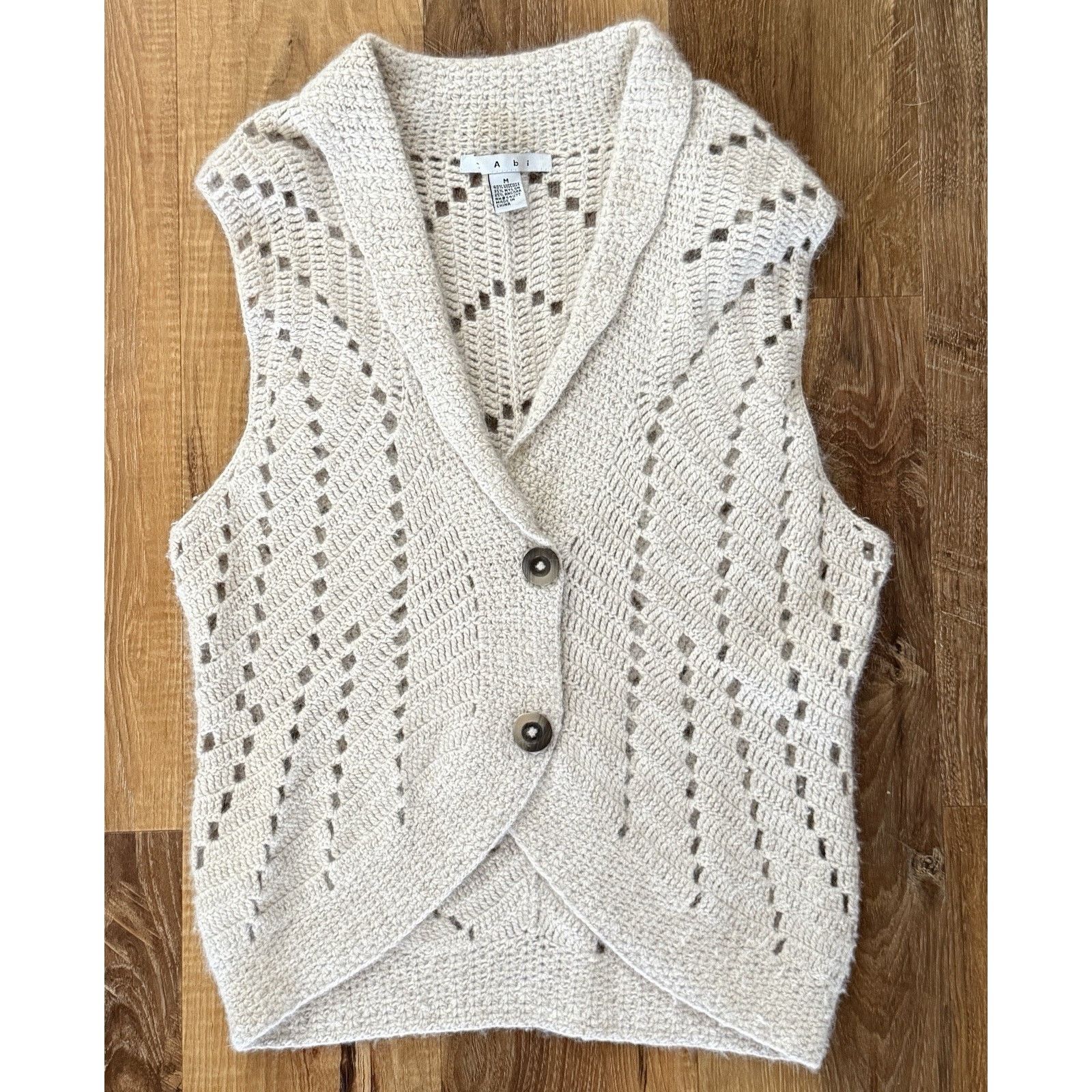Other CAbi Sweater Vest Angora Blend Knit Ecru Women’s Sz Medium Size M / US 6-8 / IT 42-44 - 2 Thumbnail