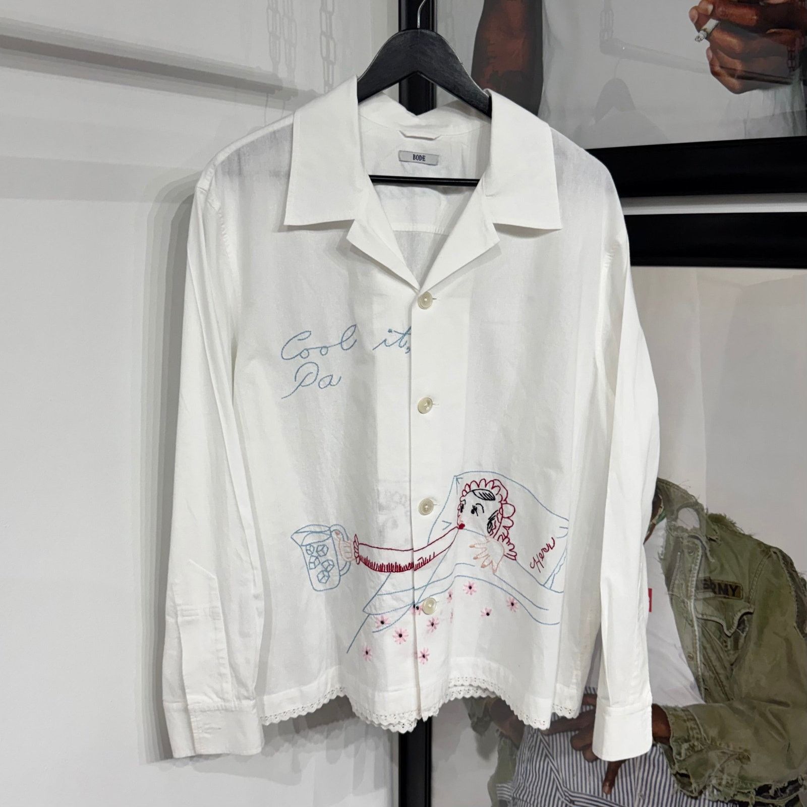 Bode Bode "His-and-Hers" Embroidered cotton shirt - XL Size US XL / EU 56 / 4 - 1 Thumbnail