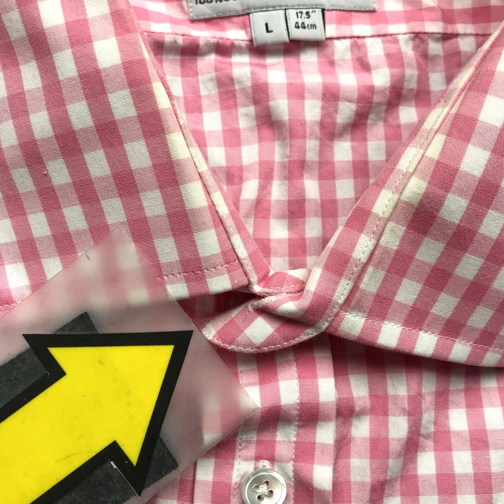 Hudson Harvie & Hudson Shirt Long Sleeve Button-Up Men Large Gingham Check Pink Size 42R - 6 Thumbnail