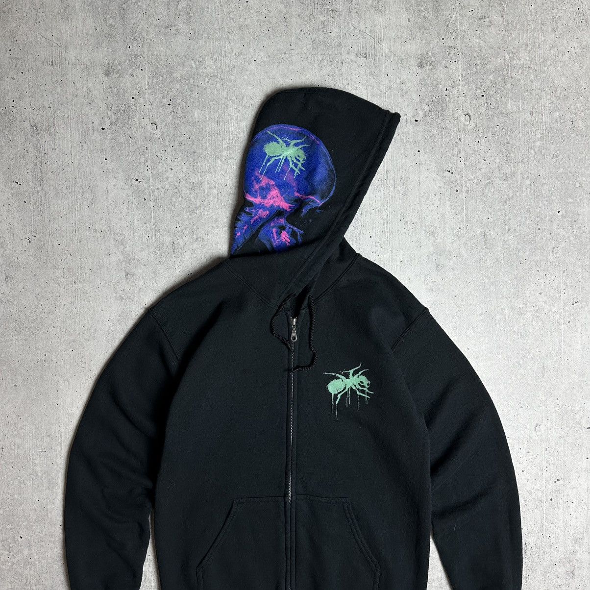 Gildan The Prodigy Zip Up Hoodie Ant Logo Skull X-Ray Print Black S Size US S / EU 44-46 / 1 - 2 Thumbnail