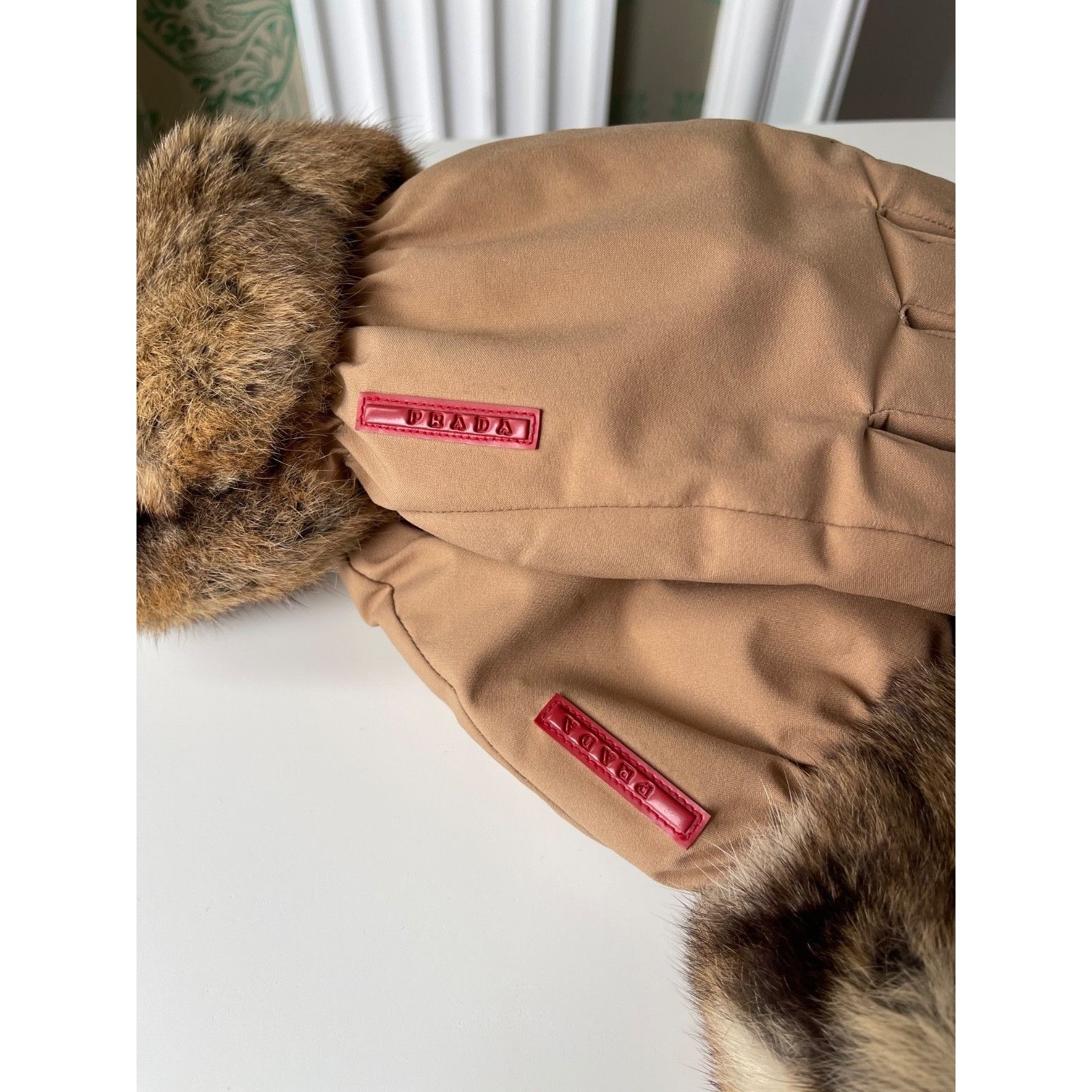 Prada Prada Fur Beige Nylon Gloves Size 8 Vintage 2000 Size ONE SIZE - 5 Thumbnail