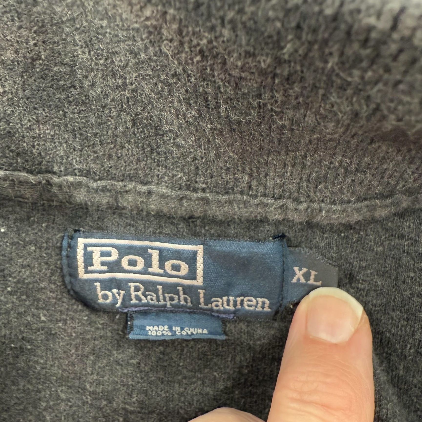 Polo Ralph Lauren Polo Ralph Lauren Sweater Mens XL Gray Quarter Zip Mockneck Pony Logo Cotton Size US XL / EU 56 / 4 - 4 Thumbnail