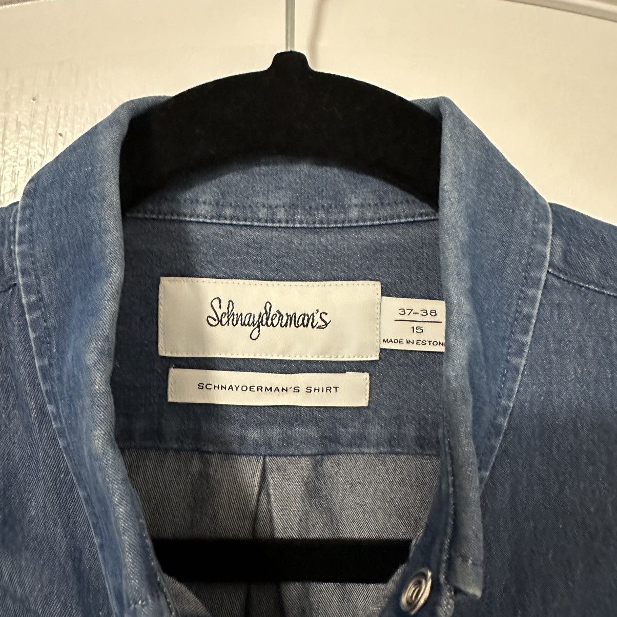 Schnaydermans Schnayderman's Denim Pocket Buttondown Shirt Size US M / EU 48-50 / 2 - 4 Thumbnail