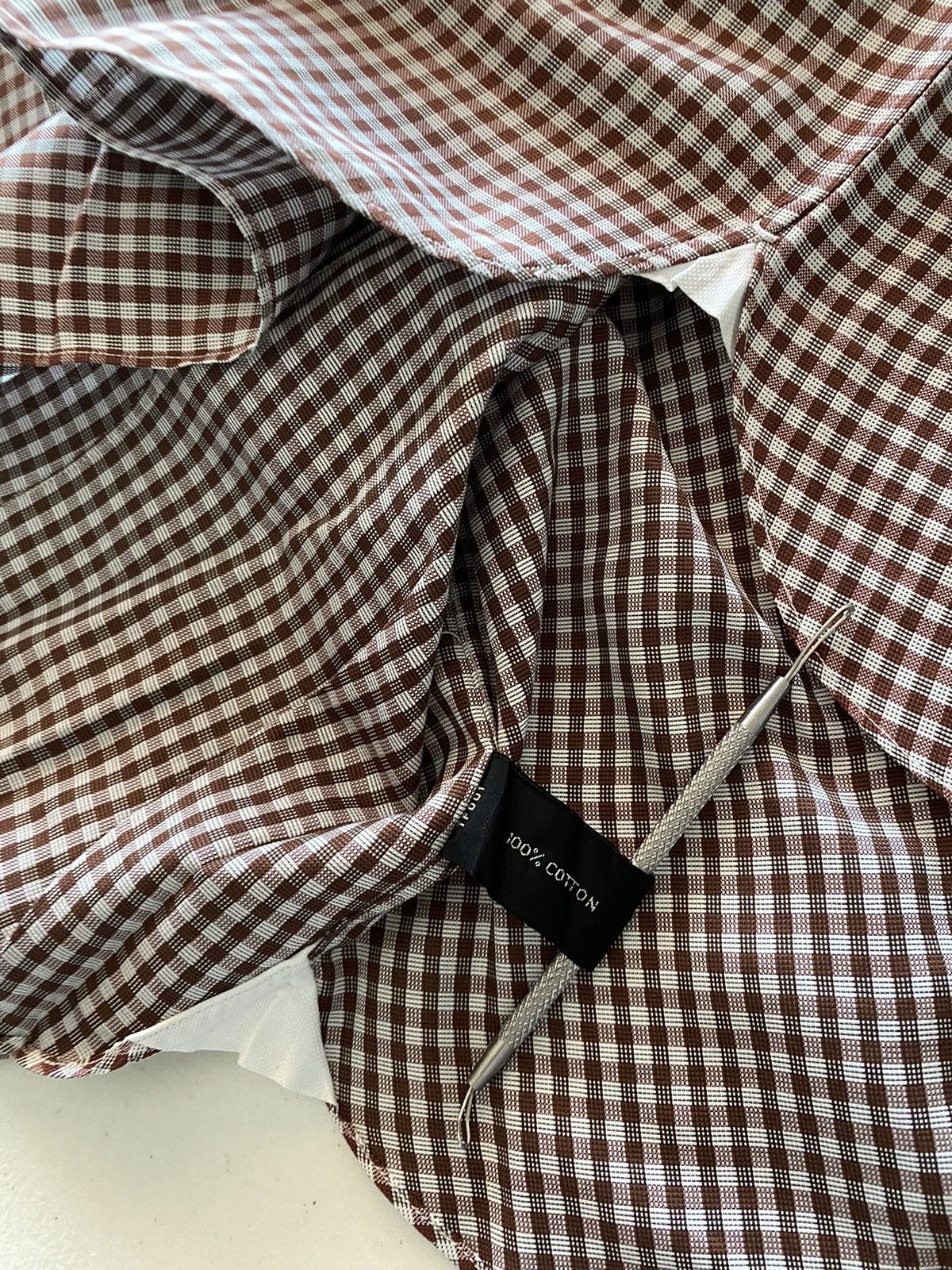 Tom Ford Tom Ford copper/silver gingham check shirt 17 43e Size US L / EU 52-54 / 3 - 9 Thumbnail